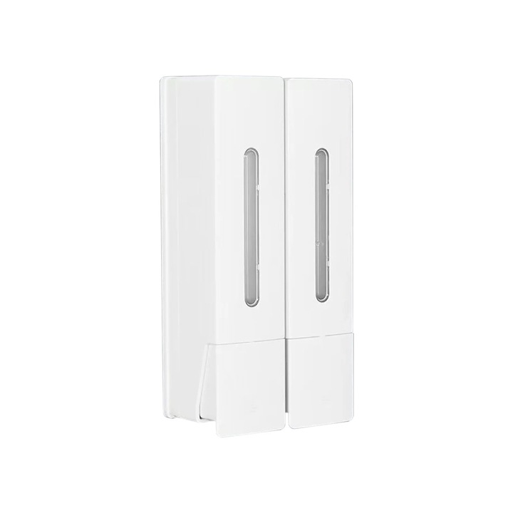 Dispenser sapun manual YANYXR set 2 buc 400ml plastic alb 6.5x6.5x27cm