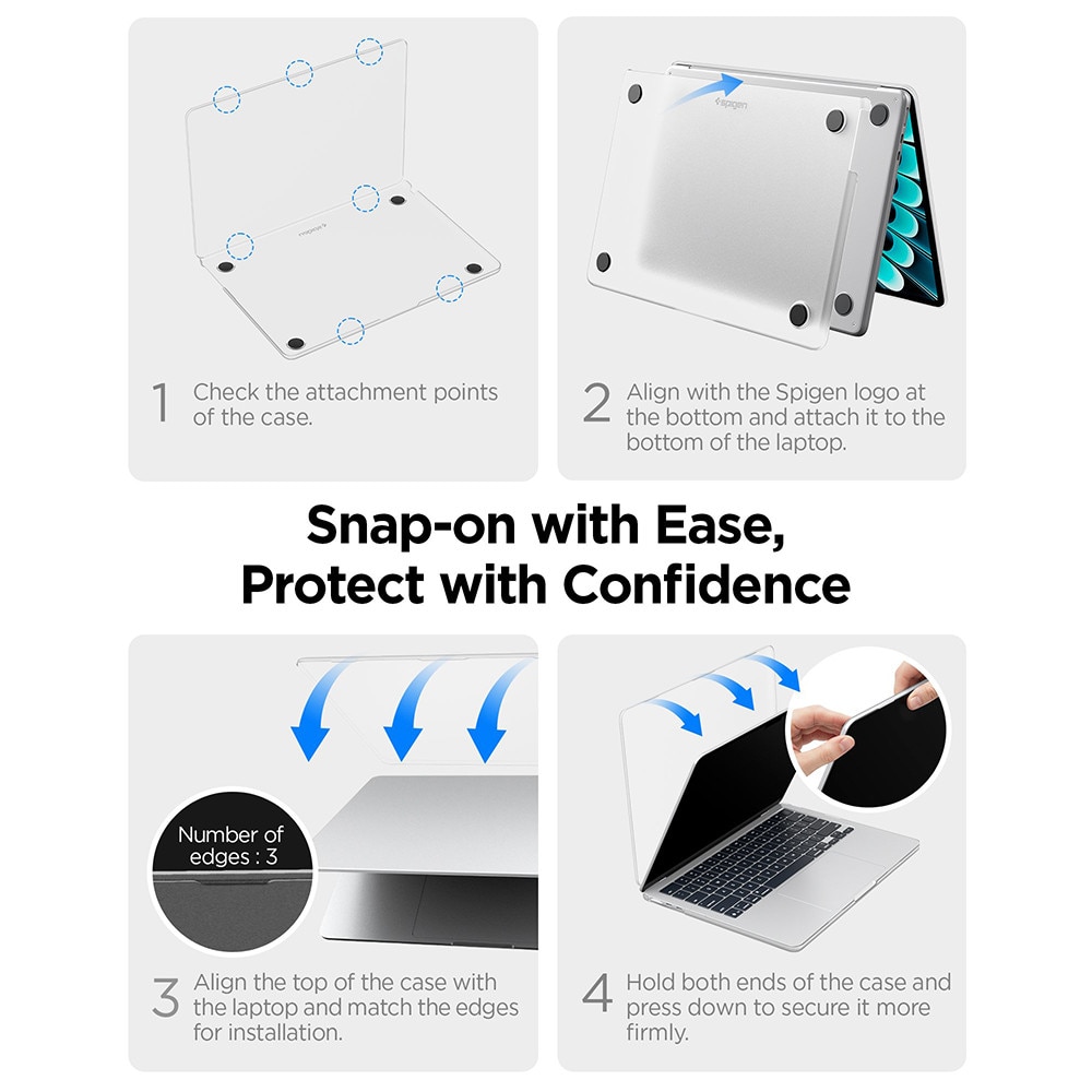 Husa pentru MacBook Air 13" (2022 / 2024 / 2025 / 2026) - Spigen Airskin (ACS11531) - Frost Black