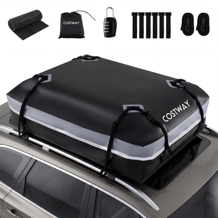 Cutie portbagaj auto impermeabila cu protectie antiderapanta si incuietoare