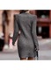 Rochie pulover bodycon gri tricotat maneca lunga