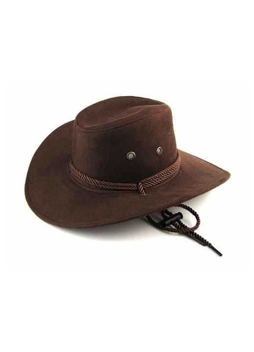 Palarie cowboy, latime margine, poliester, unisex, 38x34x13cm