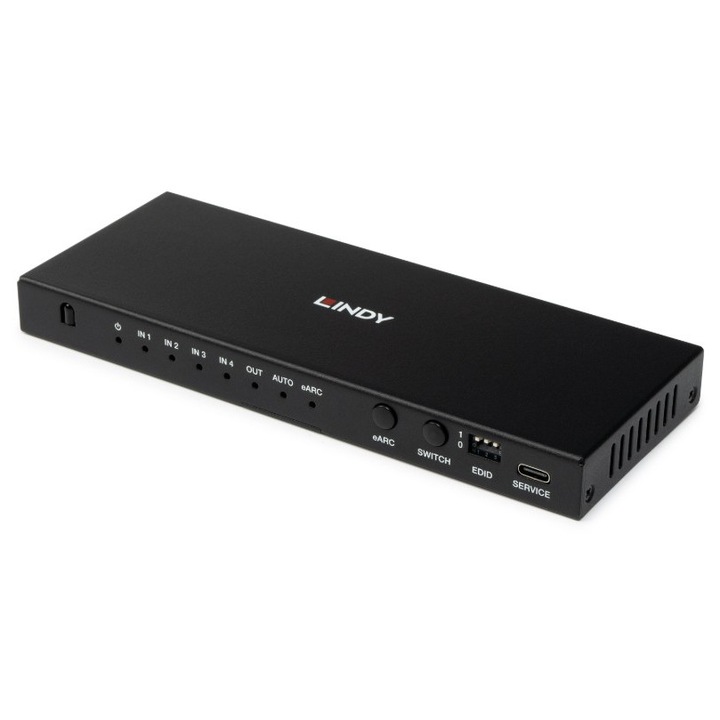 HDMI 8K60 kapcsoló 4 porttal és eARC-vel, Lindy 38386