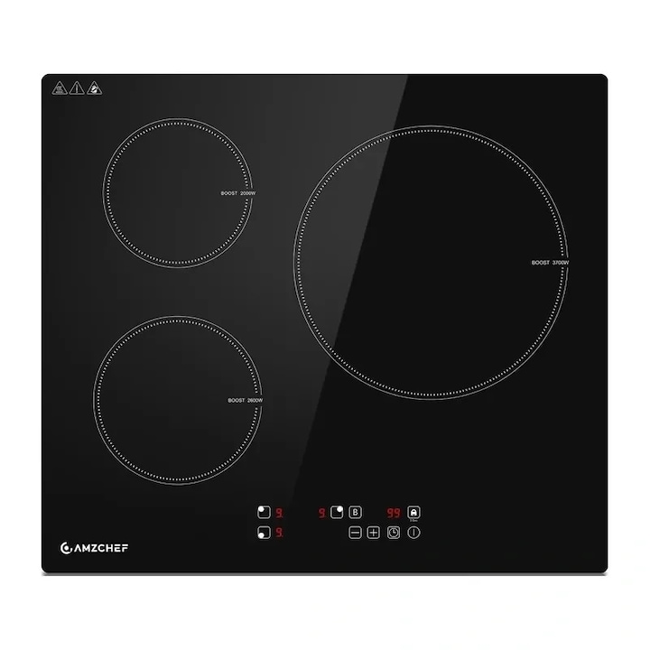Plita cu inductie incorporabila Arielli ACH-3619IND, 2 zone, Timer, Control touch, Blocare acces copii, 3200 W, 30 cm, Neagra