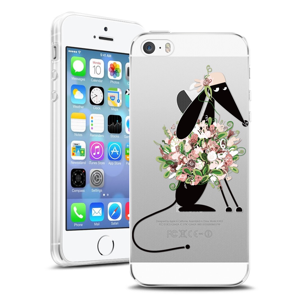 Husa Transparenta din Silicon pentru Apple iPhone 5/5S/5SE colectia Primavara, Funky Dog