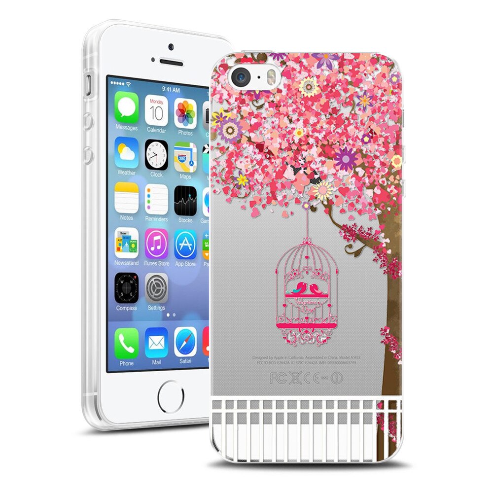 Husa Transparenta din Silicon pentru Apple iPhone 5/5S/5SE colectia Primavara, Petals