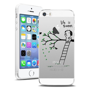 Husa Transparenta din Silicon pentru Apple iPhone 5/5S/5SE colectia Primavara, Sweet Life