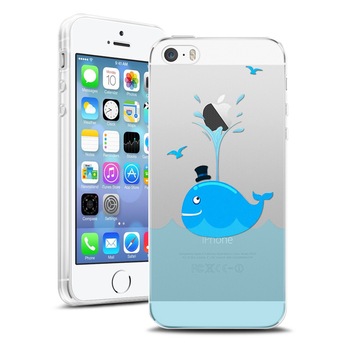 Husa Transparenta din Silicon pentru Apple iPhone 5/5S/5SE colectia Primavara, Whale