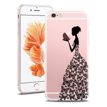 Husa Transparenta din Silicon pentru Apple iPhone 6 Plus/ 6S Plus colectia Primavara, Princess