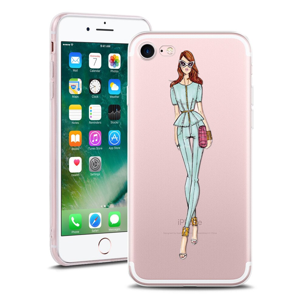 Husa Transparenta din Silicon pentru Apple iPhone 8 colectia Primavara, Funky Girl