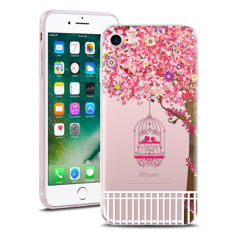 Husa Transparenta din Silicon pentru Apple iPhone 7 colectia Primavara, Petals