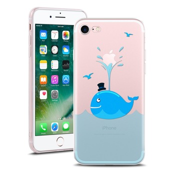 Husa Transparenta din Silicon pentru Apple iPhone 7 colectia Primavara, Whale