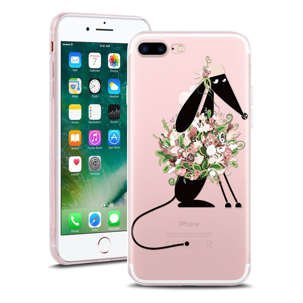 Husa Transparenta din Silicon pentru Apple iPhone 7 Plus colectia Primavara, Funky Dog