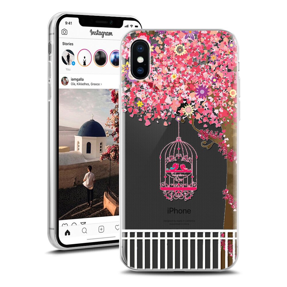 Husa Transparenta din Silicon pentru Apple iPhone X colectia Primavara, Petals