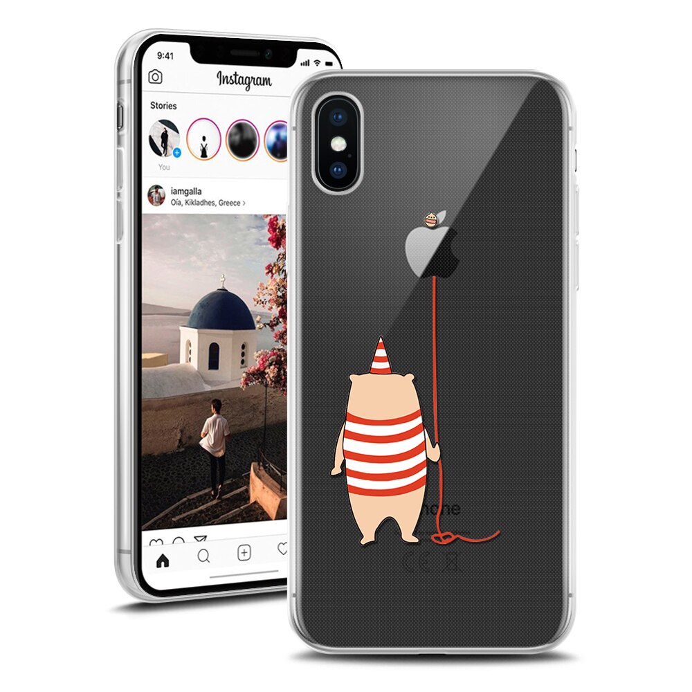 Husa Transparenta din Silicon pentru Apple iPhone X colectia Primavara, Balloon