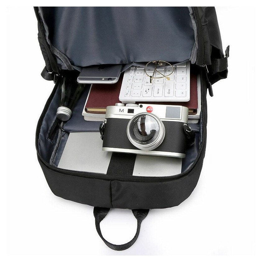 Rucsac unisex, rezistent la apa, USB, 45x30x14cm, negru, capacitate mare, usor