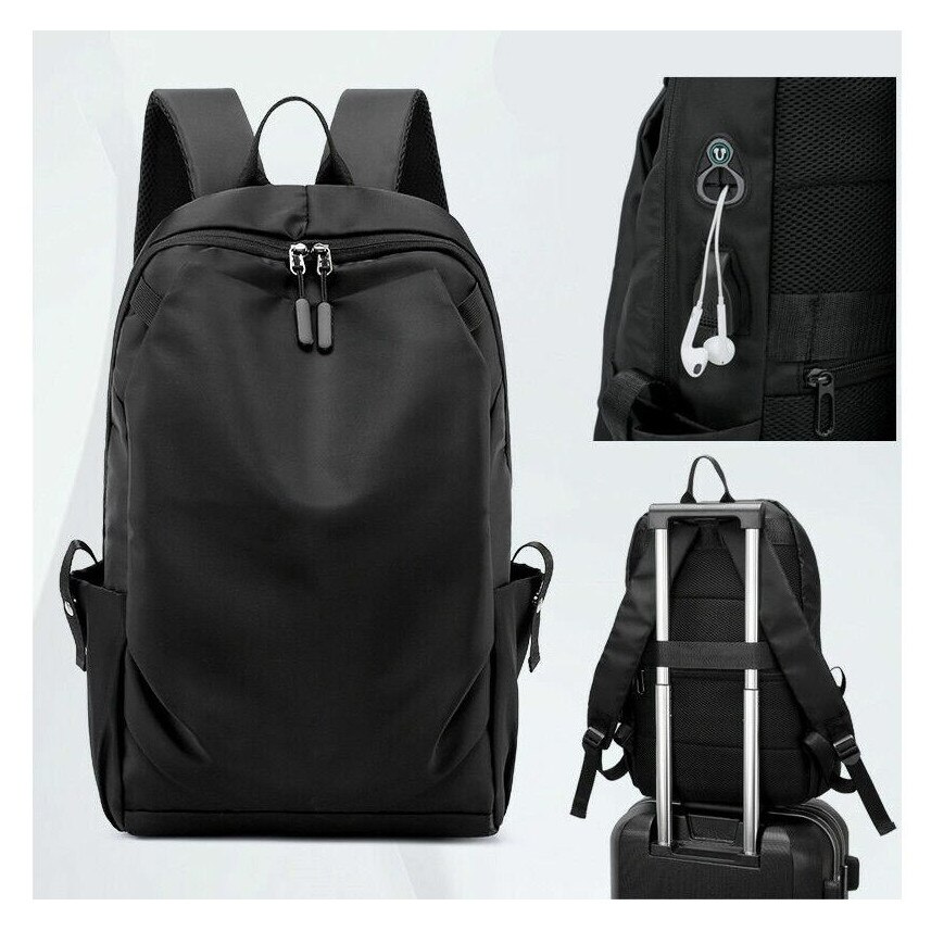 Rucsac unisex, rezistent la apa, USB, 45x30x14cm, negru, capacitate mare, usor