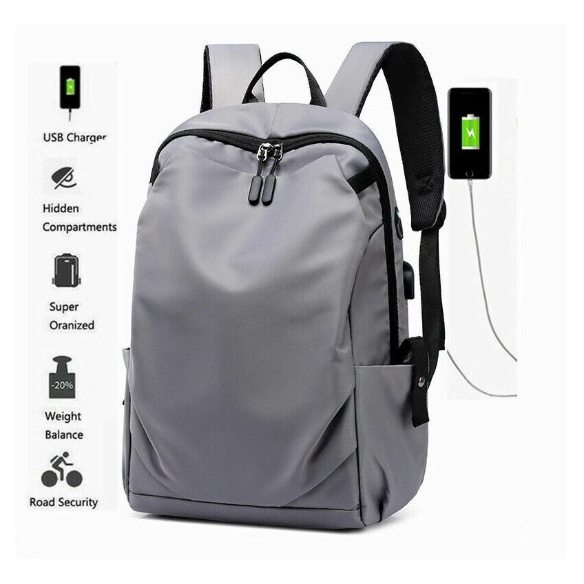 Rucsac unisex, rezistent la apa, USB, 45x30x14cm, negru, capacitate mare, usor