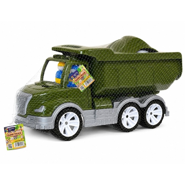 Set basculantă militară Mati cu cască, Viva Toys, kaki, 53x20x23cm