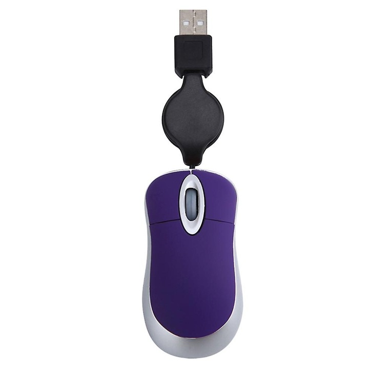Оптична USB мишка, мини, подвижна, 7x4x2.4см, 3 бутона