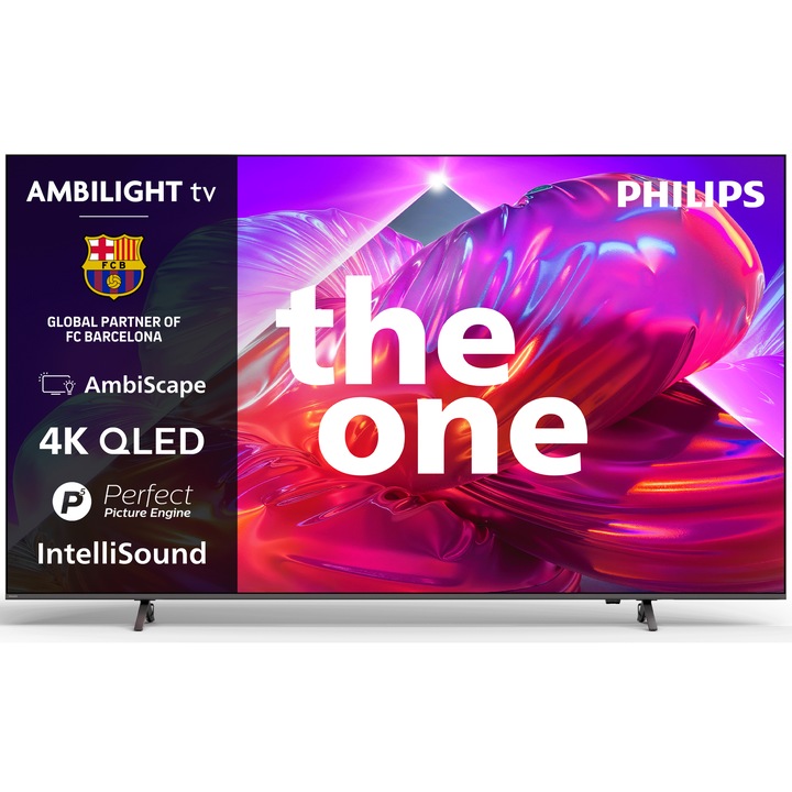 Televizor Philips AMBILIGHT tv QLED 100PQS9001, 254 cm, Smart TV, 4K Ultra HD, 144Hz, Clasa F (Model 2026)