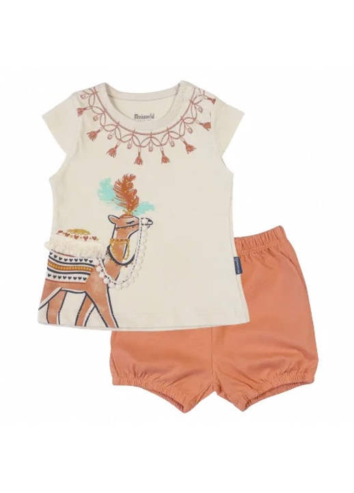 Compleu Fetite, Set 2 Piese, Tricou cu Imprimeu Camila 6939