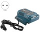 Зарядно устройство за 18V батерии, съвместимо с Makita BL1890B BL1860B BL1850B BL1840 BL1830, компактно, изход 18–21V 2A, вход 100–240V, тюркоаз