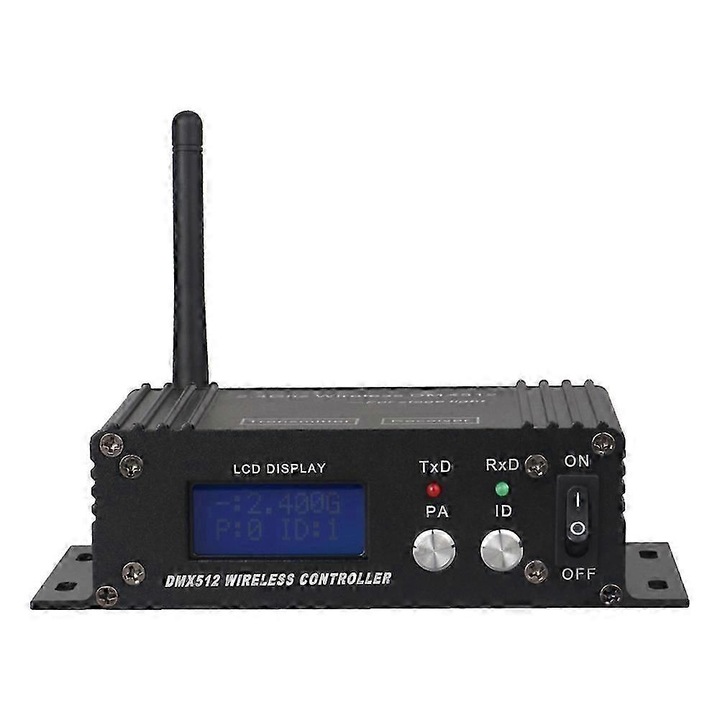 Receptor Transmitator Wireless DMX512, LCD, negru, 75x147x43mm