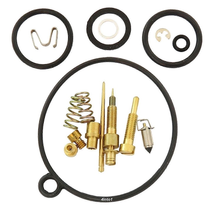 Set reparare carburator pentru motocicleta, compatibil Honda CT70 Trail 70, 1978-1981, inox si cauciuc