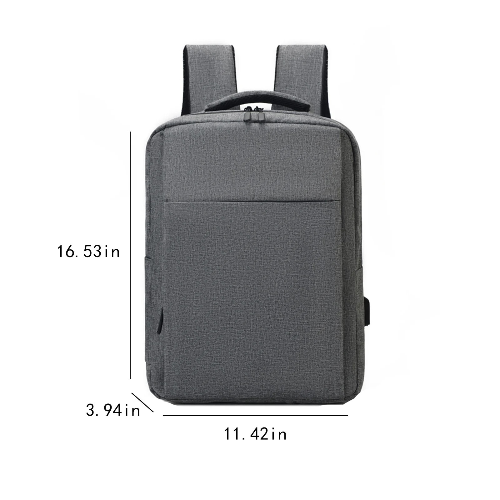 Rucsac laptop YANYXR 15.3 inch, slim, gri, 29x42x10cm, 16L, cu port USB