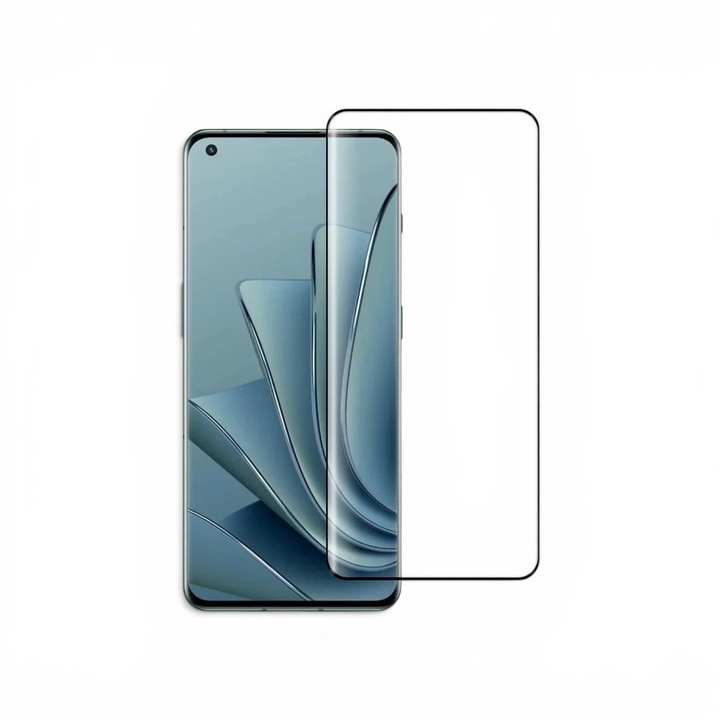 Folie de protectie din sticla securizata pentru OnePlus 10 Pro – Full Glue, 9H, Ecran Curbat, Transparenta, Margini Negre
