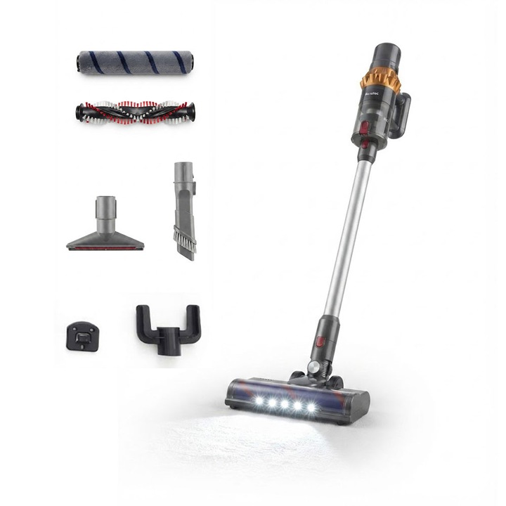 Aspirator vertical Rovotec ULTRA, 550W, 29.6V, 0.5l, autonomie 50 min, 2 perii, 3 moduri, suport perete