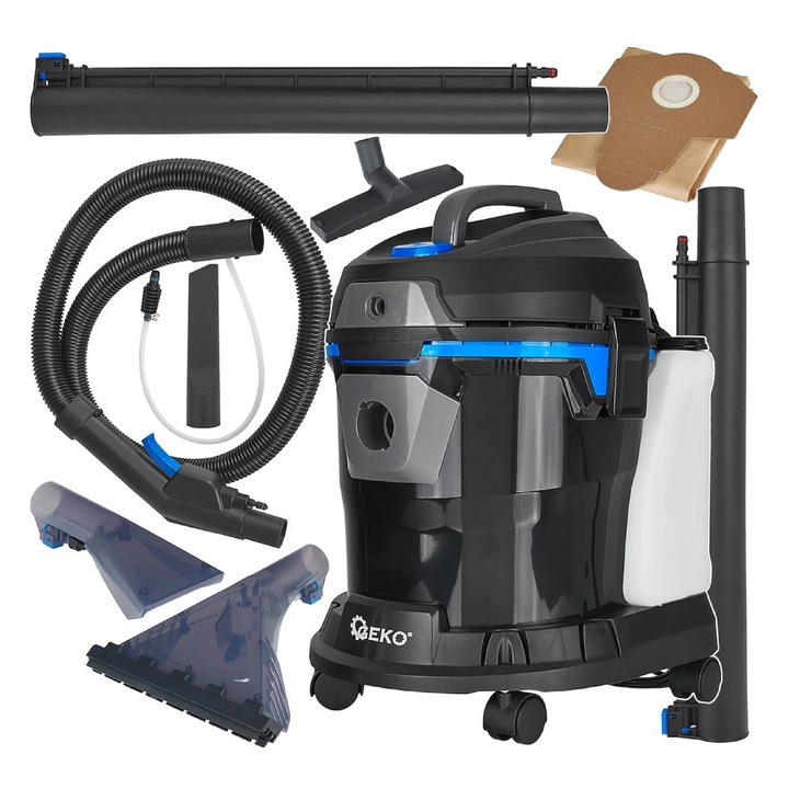 Aspirator cu functie de spalare injectie-extractie, ABS, 15 l, 1400 W, Geko G81087A