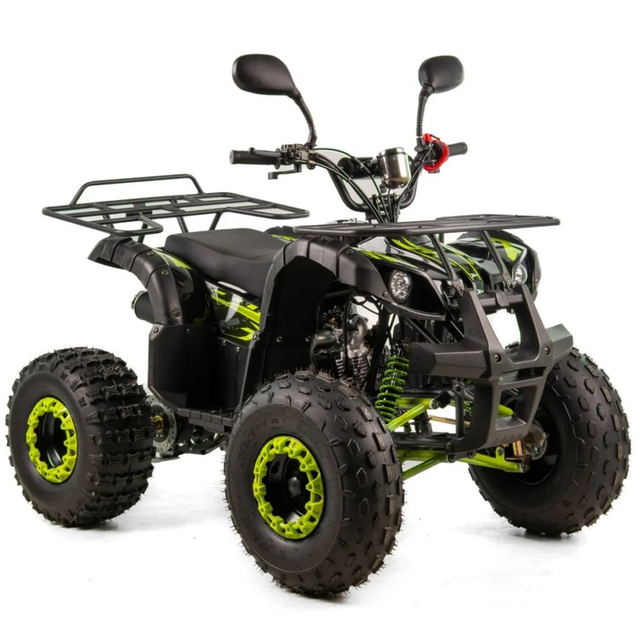 Atv copii XTR 006 Phyton, roti 8 inch, 110cc, 4 timpi, 1+1, pornire electrica, culoare gri/lime