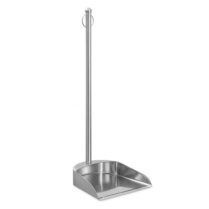 Faras metalic din inox, maner lung, design ergonomic, anti-rugina, pentru interior si exterior, 76 x 26 cm