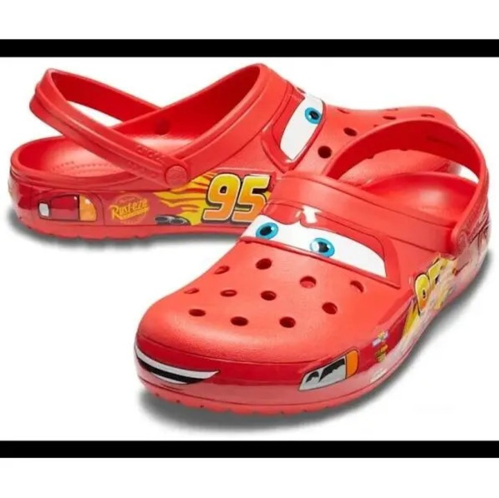 Gyermek klumpa papucs EVA anyagból, Disney Pixar Cars Villám McQueen mintával, piros