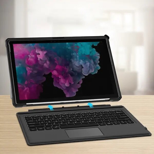 Husa de protectie pentru Microsoft Surface Pro 9/10/11 VITERRA.4-25CDCJ-K0232-260829-349, TPU+PC, cu stand reglabil si suport pentru Surface Pen, negru, 29.8 x 22.2 x 2.02 cm