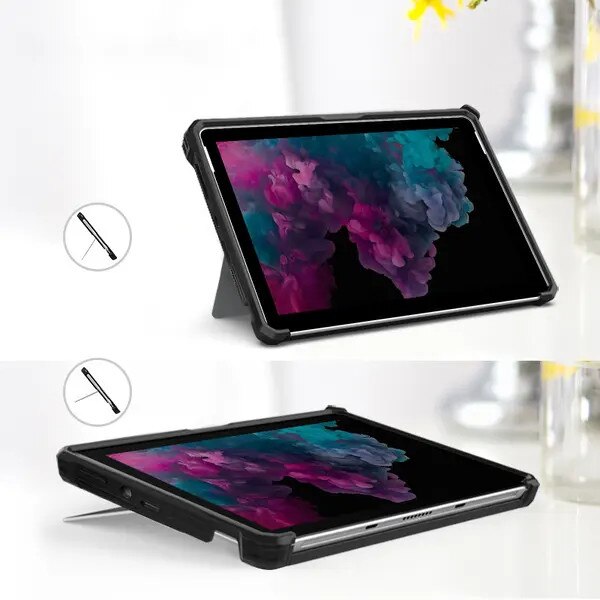 Husa de protectie pentru Microsoft Surface Pro 9/10/11 VITERRA.4-25CDCJ-K0232-260829-349, TPU+PC, cu stand reglabil si suport pentru Surface Pen, negru, 29.8 x 22.2 x 2.02 cm