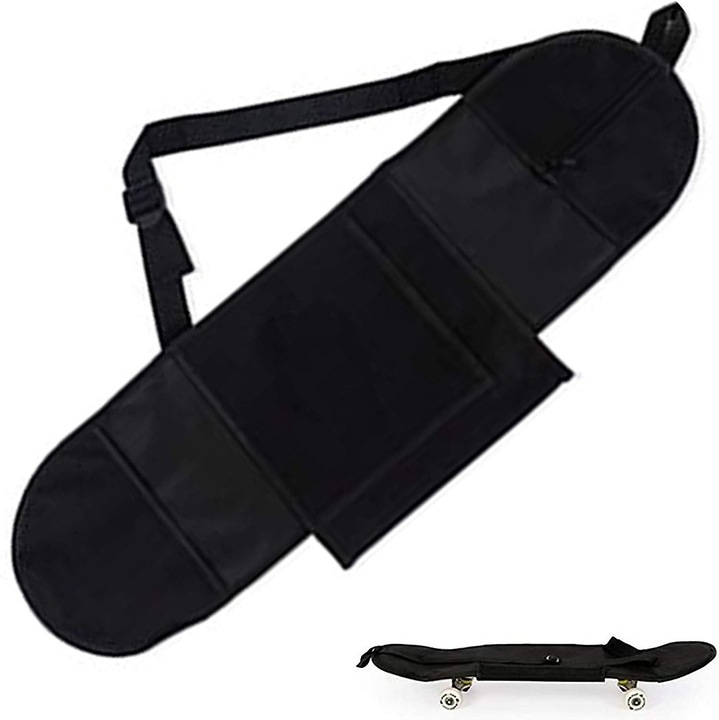 Geanta pentru longboard impermeabila, rezistenta, neagra, reglabila