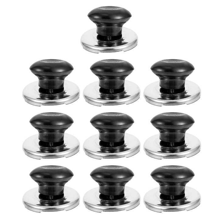 Set capace pentru ceainic fluierator, negru, inox si plastic, 5.6x5.6x3.6cm, set 10 bucati