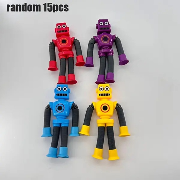 Átalakítható játékok tapadókoronggal K0438-cj260819-2323, robot figurák mozgatható részekkel, vegyes színek, 8 db-os készlet.