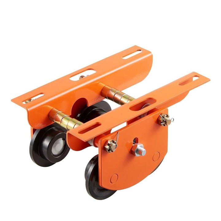 Carucior manual pentru palan, Capacitate 500 kg, reglabil pentru latimea flansei grinzii 68-110 mm