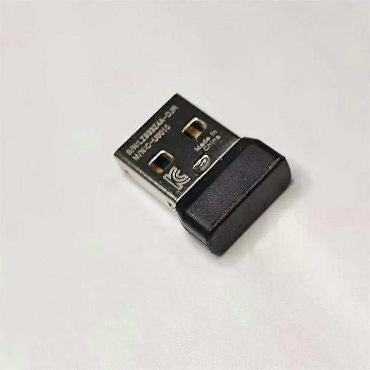 USB vevő adapter Logitech egérhez, több modellel kompatibilis, fekete, kompakt