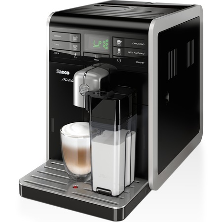 Espressor super-automat Saeco Moltio HD8769/09, Carafa integrata, Rasnita ceramica, 6 varietati de cafea, 15 Bar, 1.8 litri, Negru