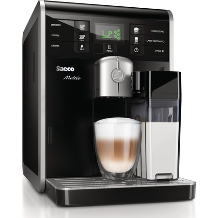 Espressor super-automat Saeco Moltio HD8769/09, Carafa integrata, Rasnita ceramica, 6 varietati de cafea, 15 Bar, 1.8 litri, Negru
