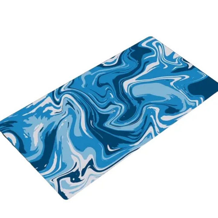 Mouse pad VITERRA.4-25CDCJ-K0232-260829-4268, cauciuc cu suprafata textila, impermeabil, baza anti-alunecare, albastru/alb, 79 x 30 x 0.2 cm