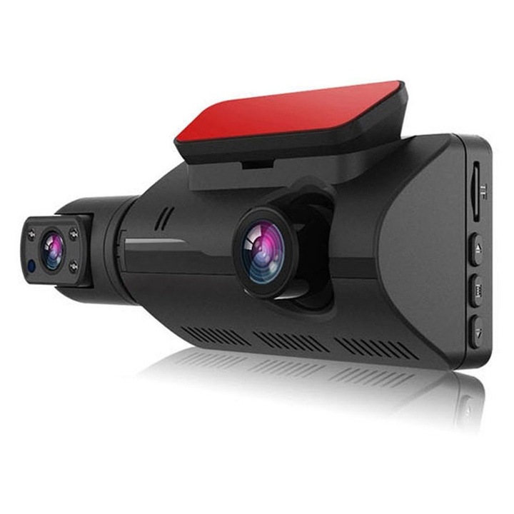 Camera auto DVR duala 1440P, ecran IPS 3.5 inch, unghi larg 170°, vizibilitate nocturna, senzor G, parcare