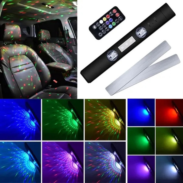 Proiector LED auto cu efect disco, multicolor, cu telecomanda, PRE-CJk0515-26-0715-2616