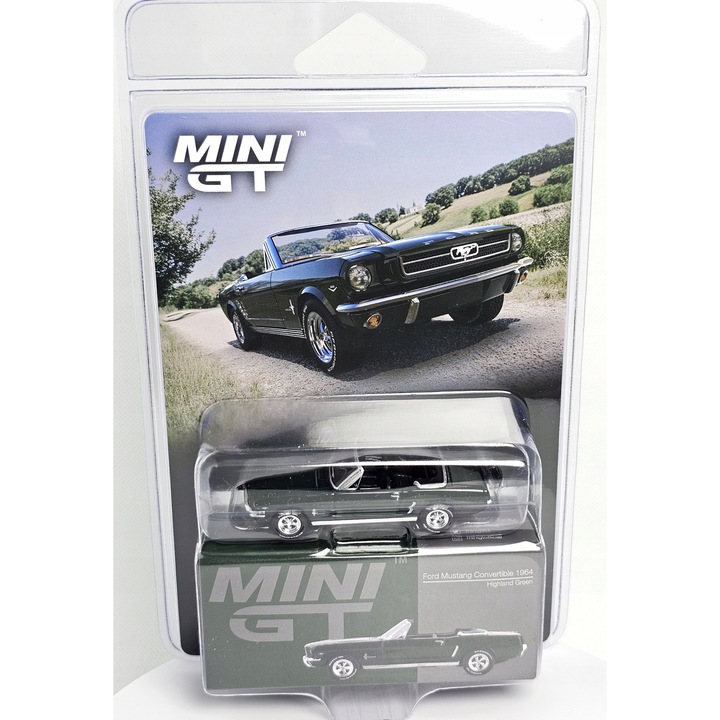 Modell Ford Mustang Convertible Mini GT 1964 Highland zöld 1:64