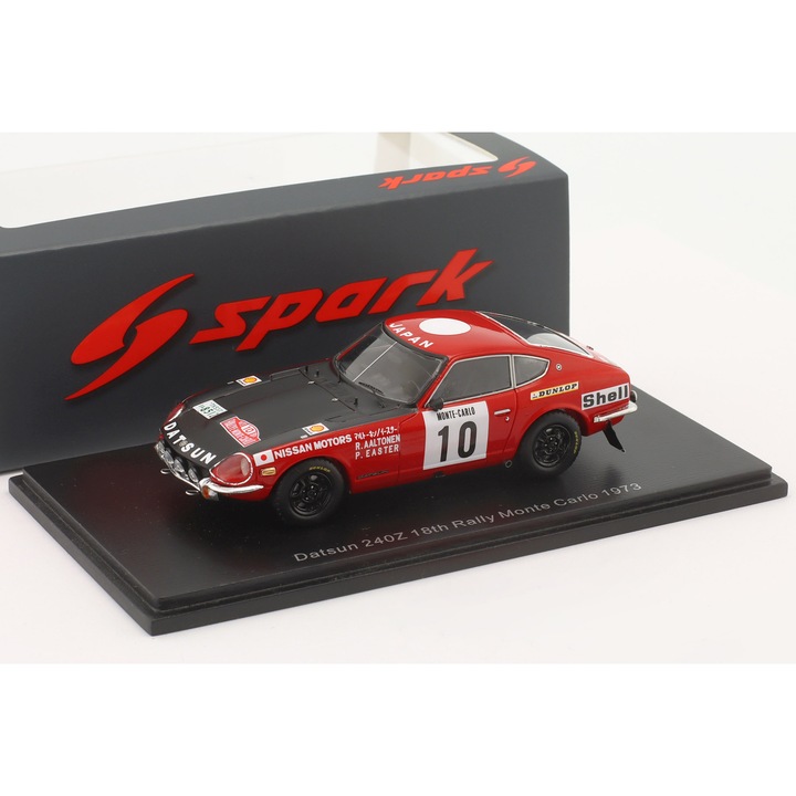 Datsun 240Z Spark 1:43 modell, fehér fekete színben, 1973