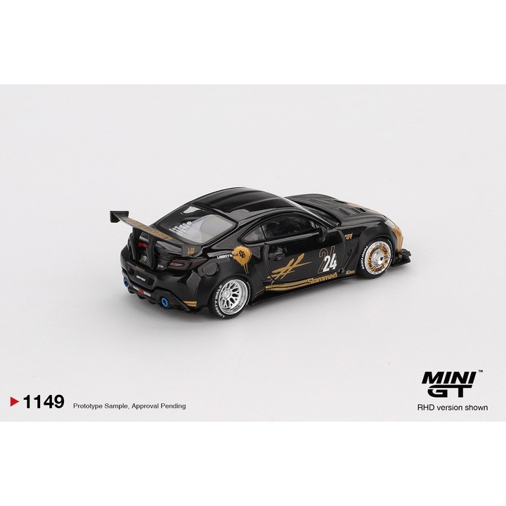 Automacheta Mini GT Toyota GR86 LB Nation 2025 fekete arany 1:64